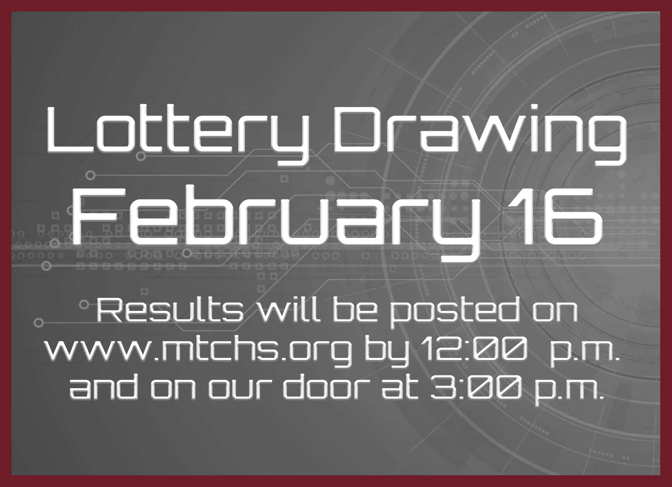 Lottery drawing 2018 MTCHS